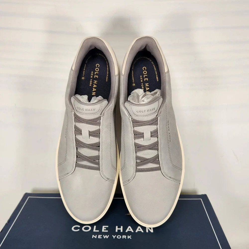 Cole Haan GrandPro Luxe Slip On Sneaker Sea Stone Nubuck Grey C40820 Mens 10.5 M